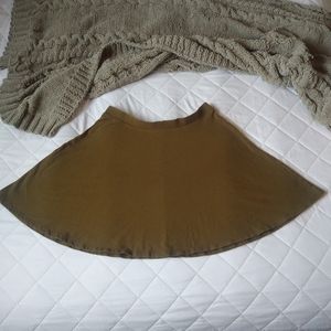 Forever 21 Circle Skater Skirt Olive Green